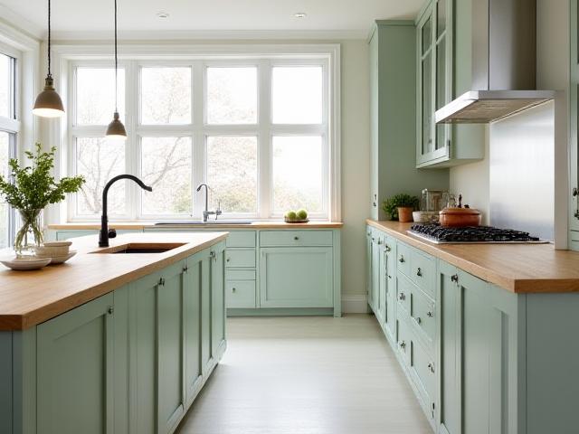 Håndlaget kjøkkeninnredning i shakerstil